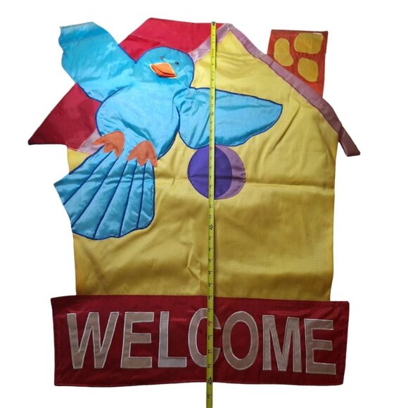 Garden Flag Bird House Welcome Vintage Large 36 Inch Spring Summer Grandma Core - Picture 9 of 11